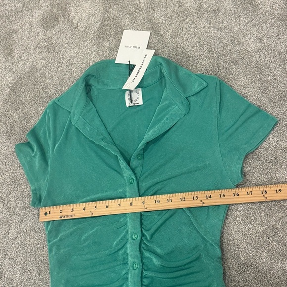 WITH JÉAN ALEXA DRESS size medium green NWT - Picture 9 of 12